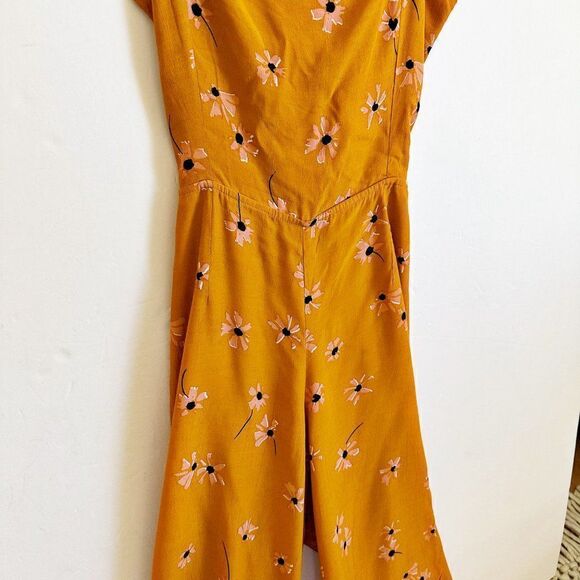 Faithfull The BranD Anthropologie Wide Leg Jumpsuit Floral Orange Size L - Picture 4 of 10